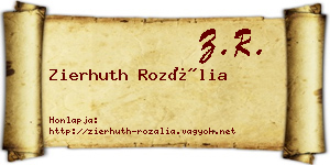 Zierhuth Rozália névjegykártya